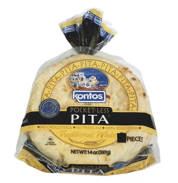Kontos Pocket-Less Pita 14oz 10pcs