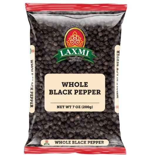 Laxmi Black Peppercorns, Whole 7oz